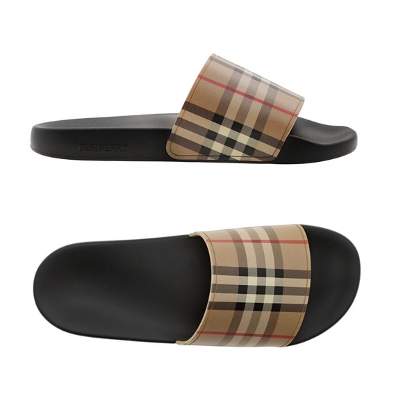 Burberry Other - Burberry Furley Vintage Check Slides Men Size 13 New